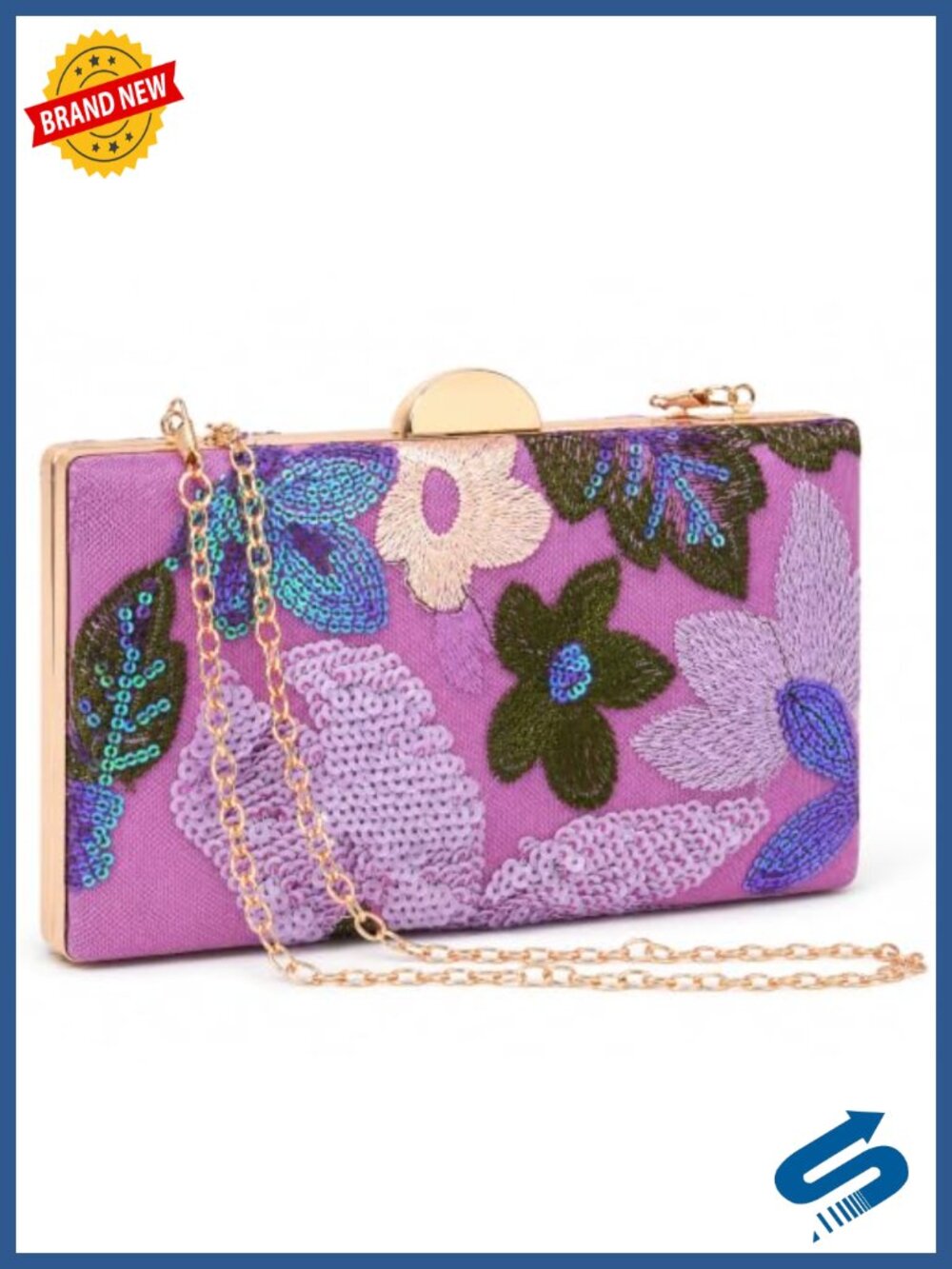 Beaded Floral Clutch Purse Evening Bag for Wedding Formal Party